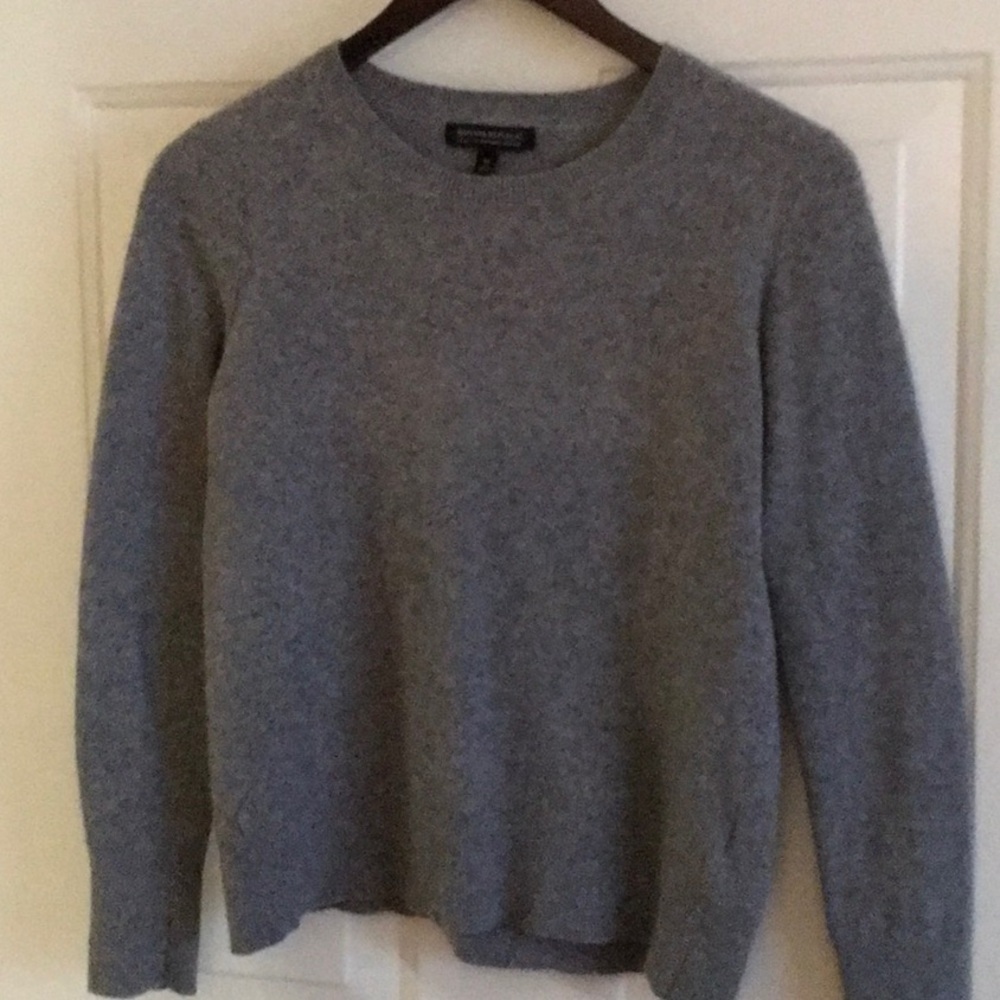 Gray Italian Merino Crew Sweater 105 - Picture 2 of 4